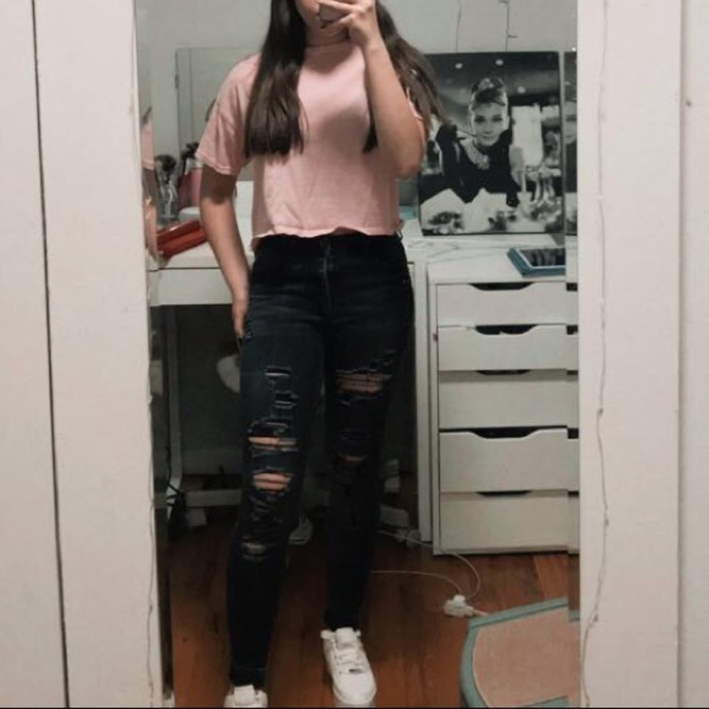 forever 21 light pink crop top